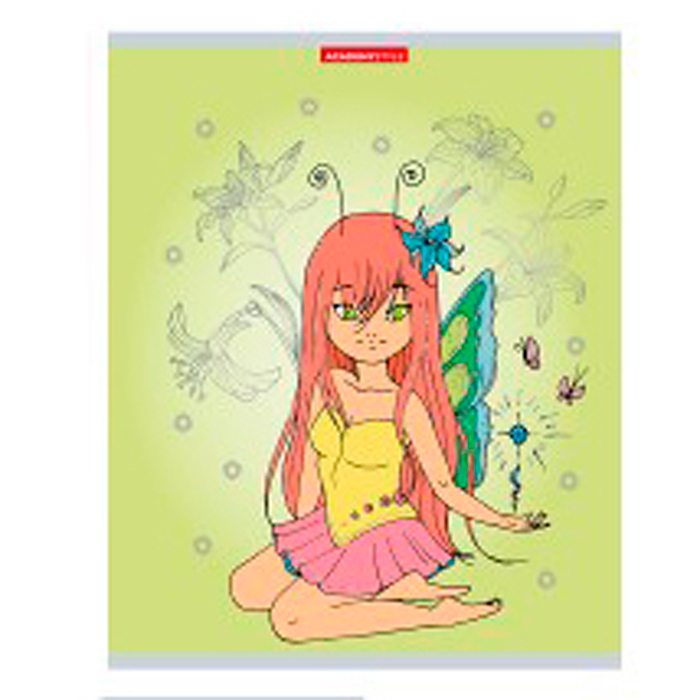 Тетрадь 48л. клетка А5 "Девочки" на скобе, отделка текстура, тиснение фольгой