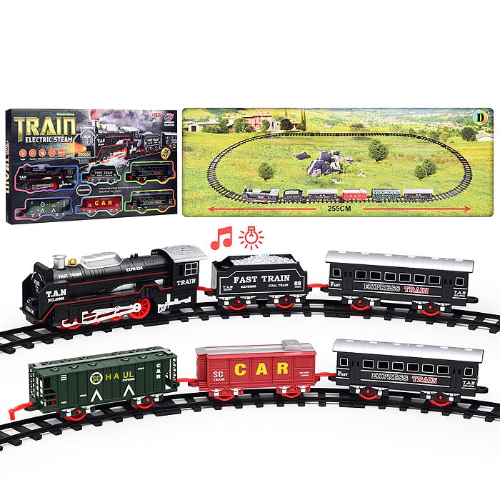 Железная дорога JHX6338 "Train electric steam-3" в коробке