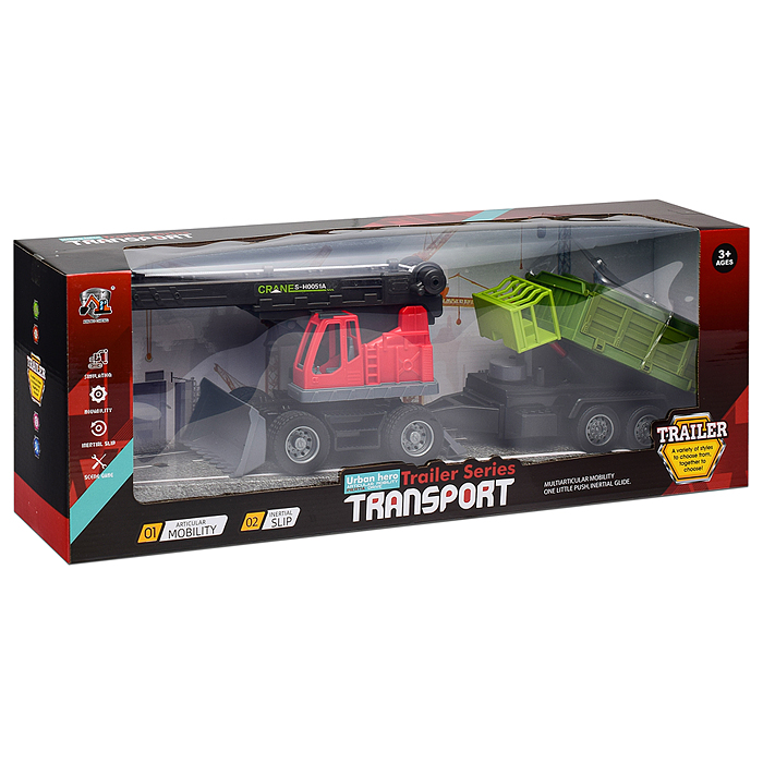 Машина 687-109B "Подъемный кран с прицепом" в коробке