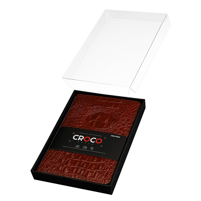 Ежедневник недатированный A5, 136л. "Croco Style" терракотовый