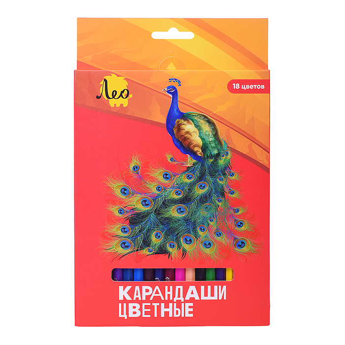 Фото к товару Набор цветных карандашей 18 цв. "Ярко" заточенный Набор цветных карандашей 18 цв. "Ярко" заточенный