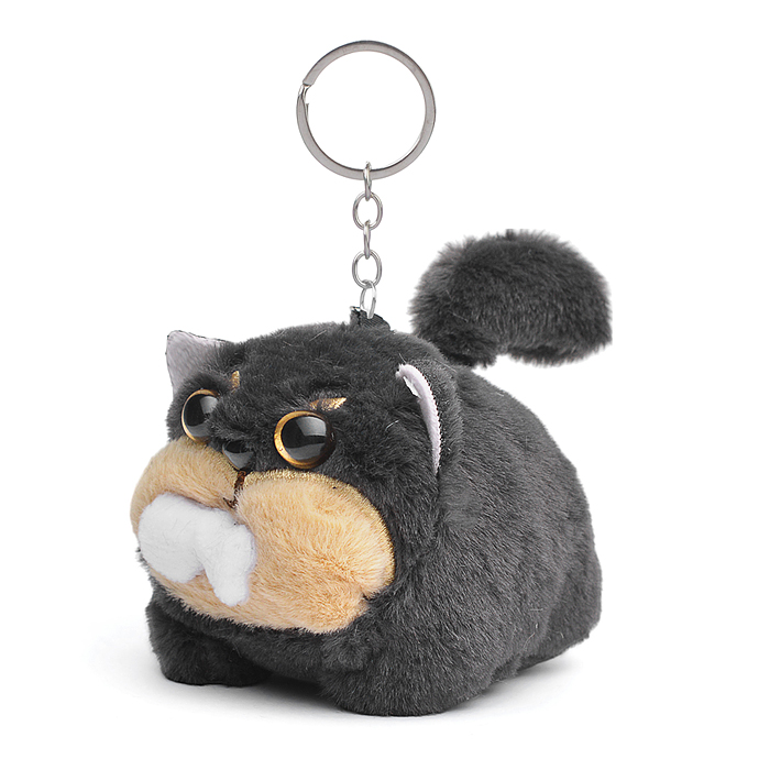 Мягкая игрушка-брелок М1415 "Котик с рыбкой" с кольцом 9см