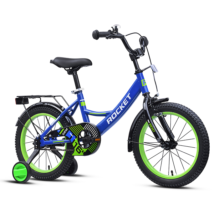 Велосипед 16" Rocket Gem, цвет синий/зеленый