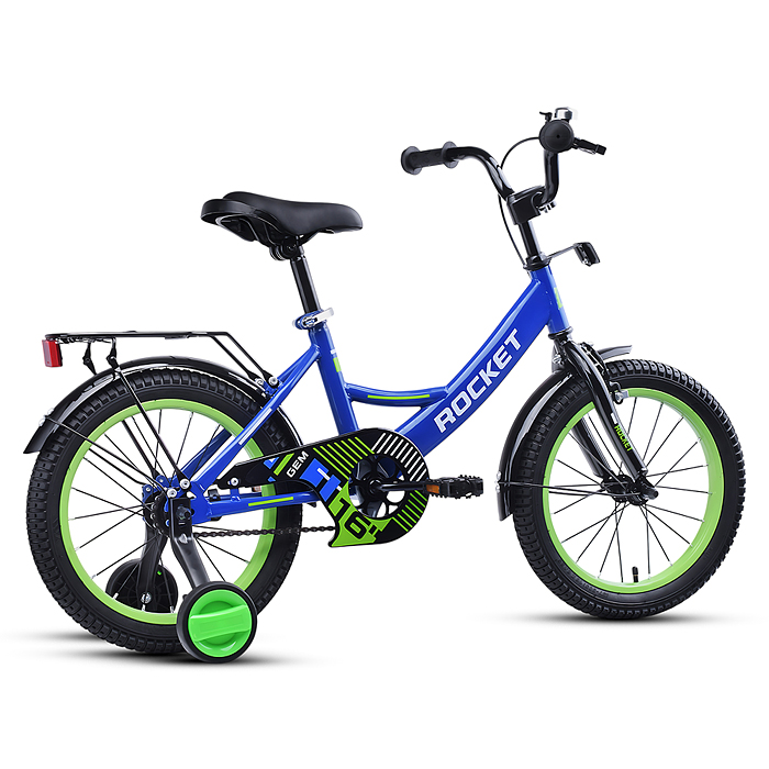 Велосипед 16" Rocket Gem, цвет синий/зеленый
