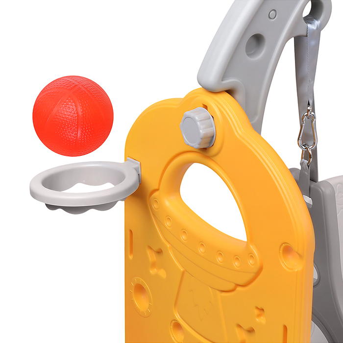 Комплект детский UT0140 "Космический стиль" (горка и качель) цвет желтый.