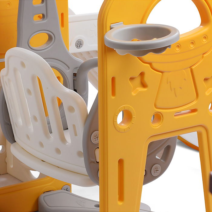 Комплект детский UT0140 "Космический стиль" (горка и качель) цвет желтый.