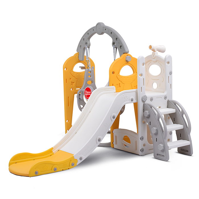 Комплект детский UT0140 "Космический стиль" (горка и качель) цвет желтый.