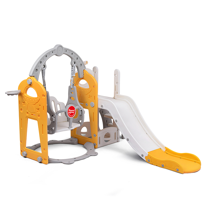Комплект детский UT0140 "Космический стиль" (горка и качель) цвет желтый.