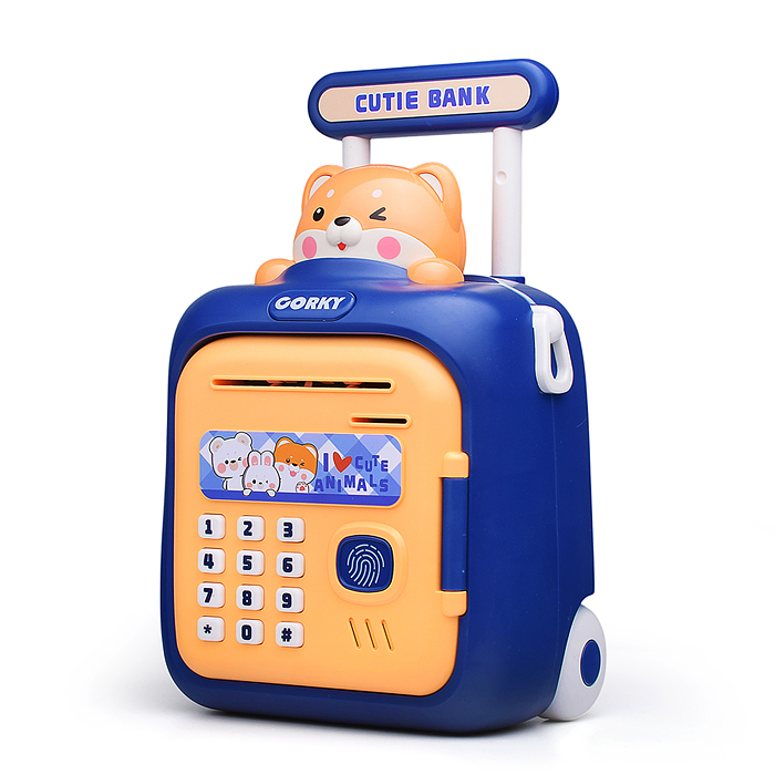 Копилка 33825 "Чемодан" с мишкой, в коробке