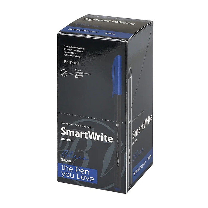 Ручка "SmartWrite Black" шариковая 0.5 мм, синяя