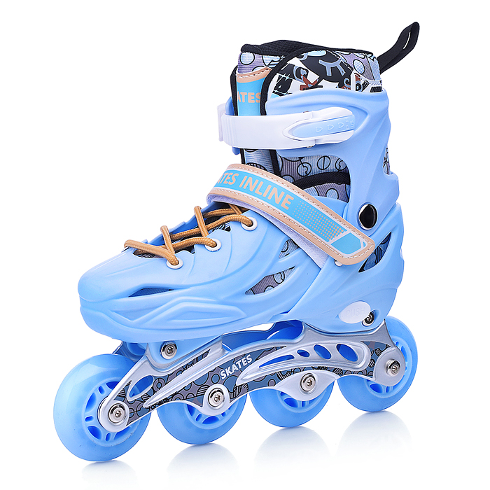 Фото к товару Ролики детские U011004Y (размер M) светло-голубой, в сумке Ролики детские U011004Y (размер M) светло-голубой, в сумке