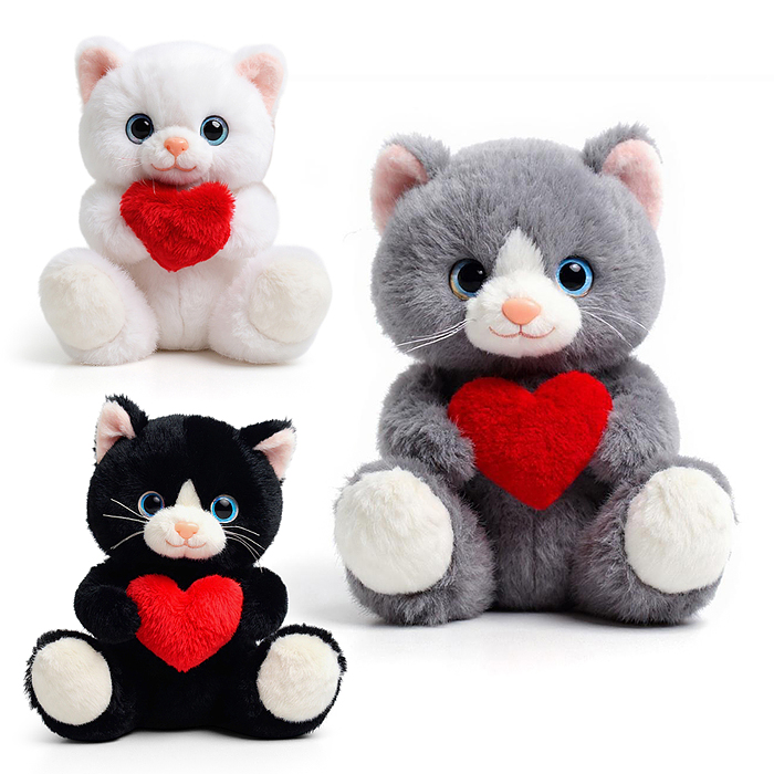 Мягкая игрушка М1467 "Кот с сердцем" 22 см
