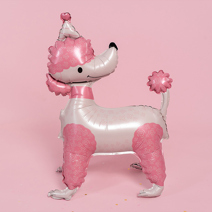 Шар 3D (33''/84 см) Пудель в колпачке, Розовый, 1 шт. в уп.