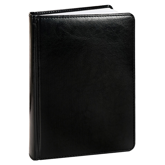 Ежедневник недатированный А5, 160л. недатир. "TOUCH SKIN - DEEP BLACK" черный