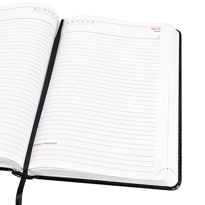 Ежедневник недатированный А5, 160л. недатир. "TOUCH SKIN - DEEP BLACK" черный