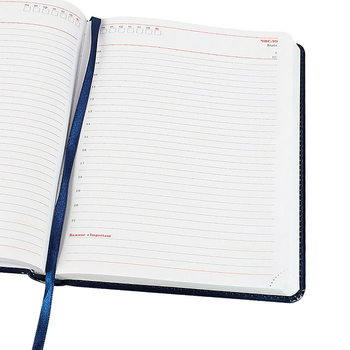 Ежедневник недатированный А5, 160л. недатир. "TOUCH SKIN - INDIGO" синий