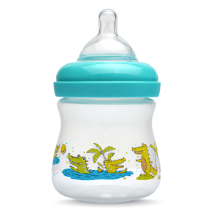 Бутылочка широкое горло с силиконовой соской без ручек "Африка" ассорти, 150 мл