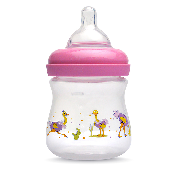 Бутылочка широкое горло с силиконовой соской без ручек "Африка" ассорти, 150 мл