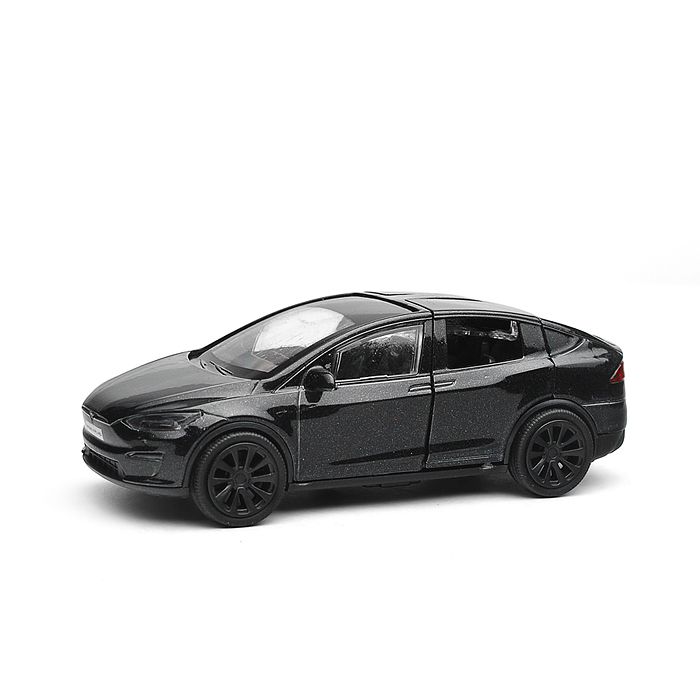 Машина металл Tesla Model X Plaid 12 см, двери, черн, в коробке
