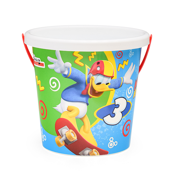 Фото к товару Набор Disney «Микки и Весёлые гонки» №12: ведро с наклейкой, ситечко "Солнышко", лопатка №5, грабель Набор Disney «Микки и Весёлые гонки» №12: ведро с наклейкой, ситечко "Солнышко", лопатка №5, грабель