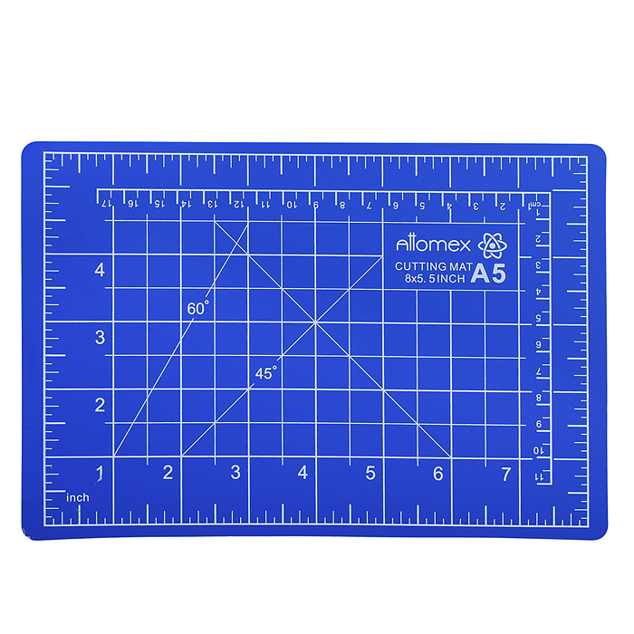 Коврик для резки A5 (22x15 см) "Attomex" непрорезаемый, толщина 2 мм, двухсторонний, трехслойный, си
