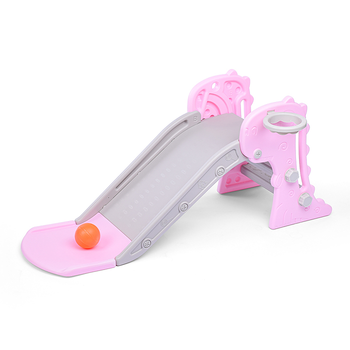 Горка детская UT0107 "Динозаврик" (цвет розовый)