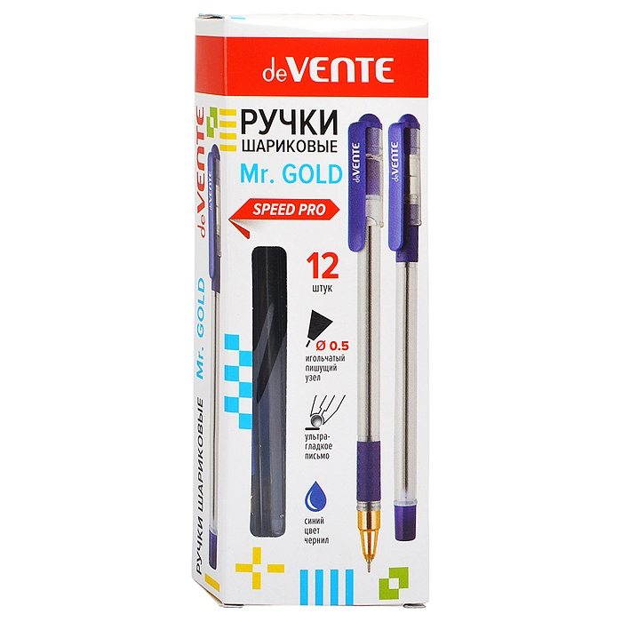 Ручка шариковая "Mr. Gold" серия Speed Pro, d=0,5 мм, ультра гладкое письмо,синяя