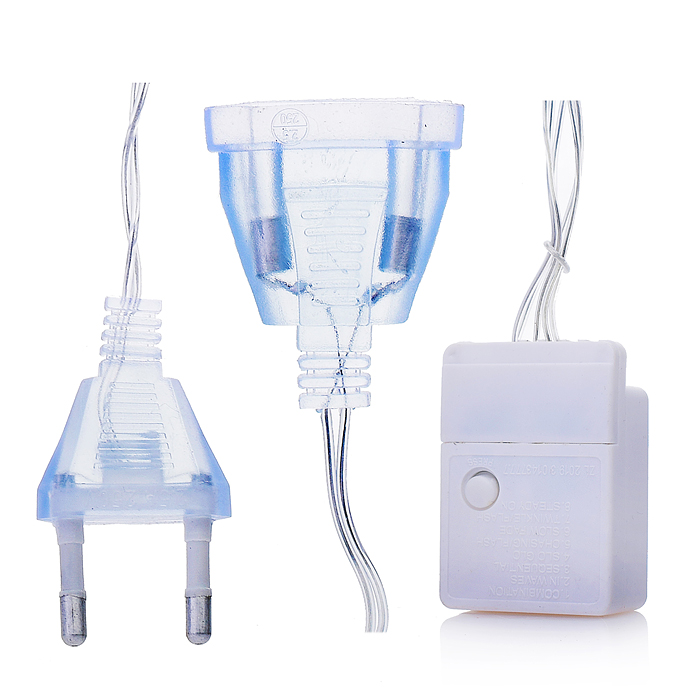 Фото к товару Электрогирлянда-занавес светодиодная "Снежинки", теплый Электрогирлянда-занавес светодиодная "Снежинки", теплый