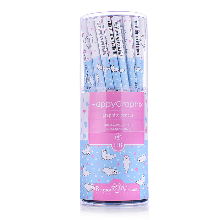 Карандаш чернографитный "HappyGraphix" НВ