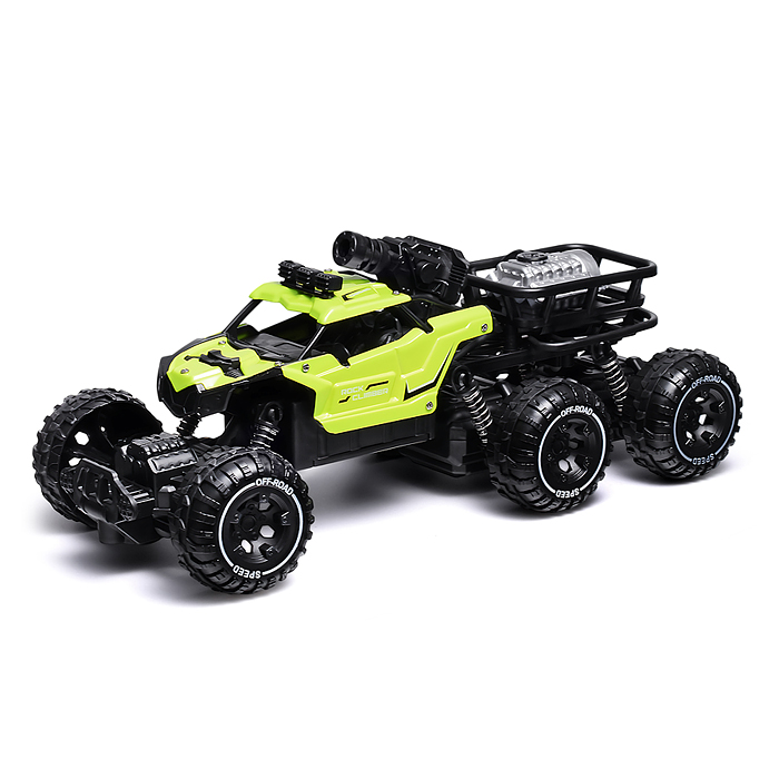 Машина BT0058-1 "Погоня за монстрами" зелёный, свет, дым, стрельба р/у, 27 MHz, в коробке