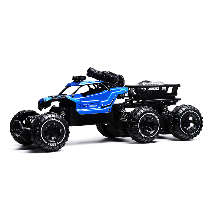 Машина BT0058-3 "Погоня за монстрами" синий, свет, дым, стрельба  р/у, 27 MHz, в коробке