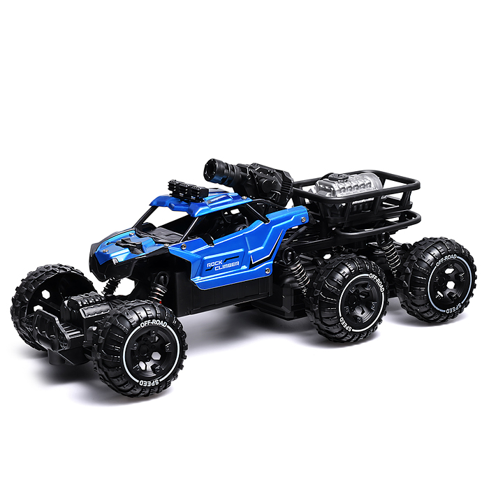 Машина BT0058-3 "Погоня за монстрами" синий, свет, дым, стрельба  р/у, 27 MHz, в коробке