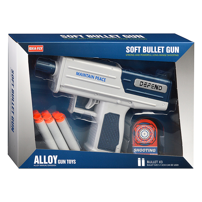 Пистолет XL91884A "Выстрел" с мягкими пулями, в коробке