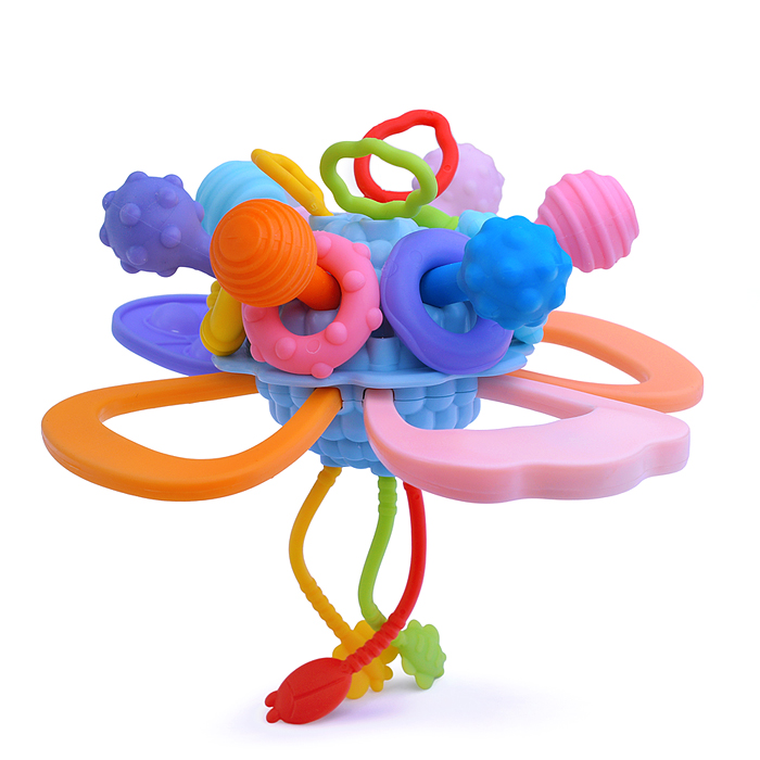 Развивающая игрушка-грызунок Y0089-2 цвет голубой, в коробке