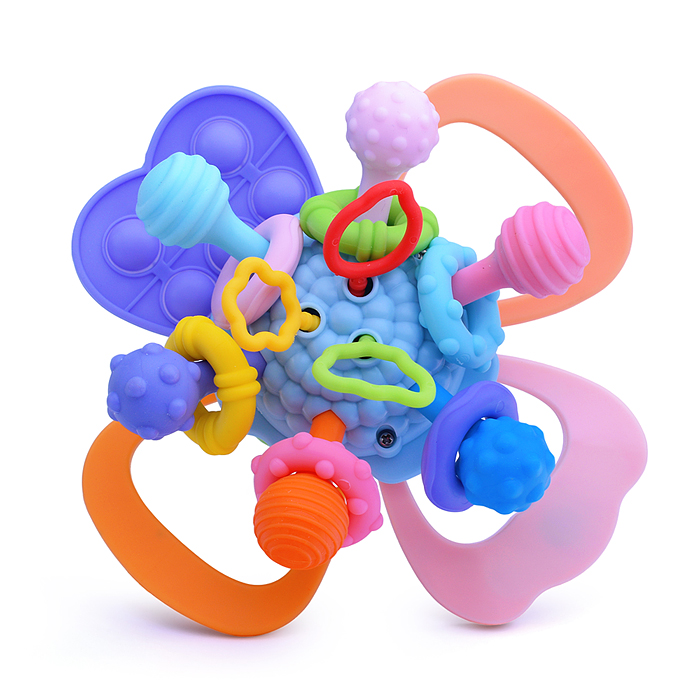 Развивающая игрушка-грызунок Y0089-2 цвет голубой, в коробке