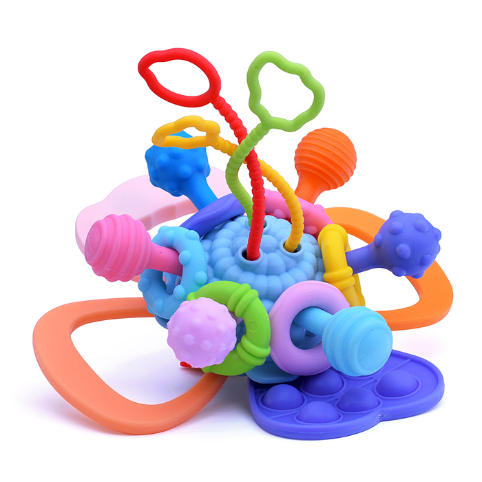 Развивающая игрушка-грызунок Y0089-2 цвет голубой, в коробке