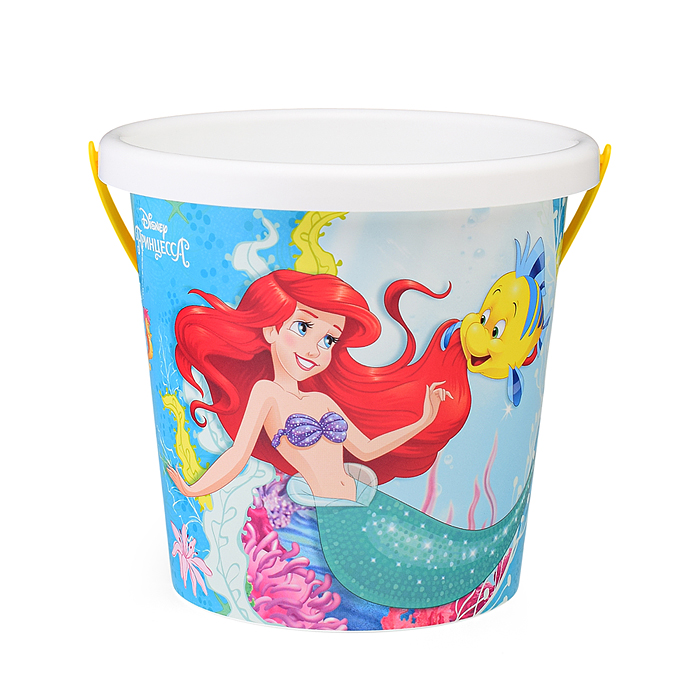 Фото к товару Набор Disney «Русалочка» №4: ведро с наклейкой, ситечко "Солнышко", лопатка №5, грабельки №5, формоч Набор Disney «Русалочка» №4: ведро с наклейкой, ситечко "Солнышко", лопатка №5, грабельки №5, формоч
