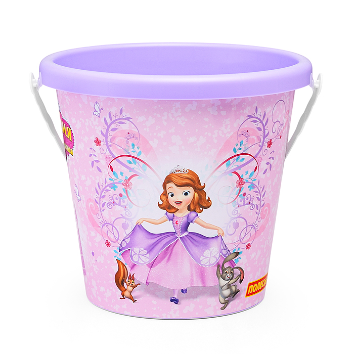 Набор Disney «София Прекрасная» №2: ведро большое с наклейкой, ситечко большое №3, лопата №6, грабли