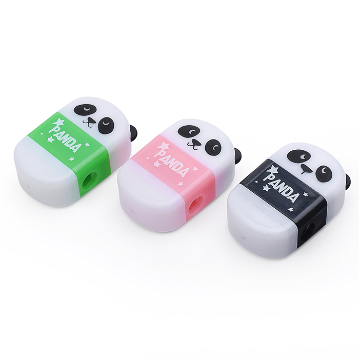 Точилка с контейнером и ластиком "FunGraphix. Панда", 3 цвета