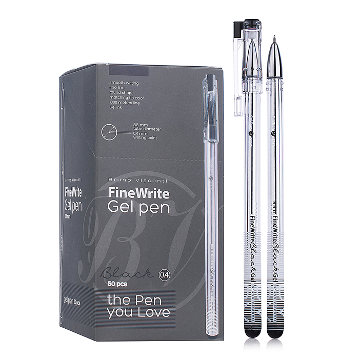 Ручка "Finewrite" гелевая, 0.4 мм, черный