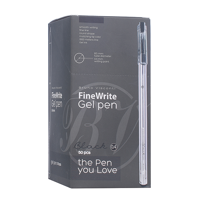 Ручка гелевая "Finewrite" 0.4 мм, черный
