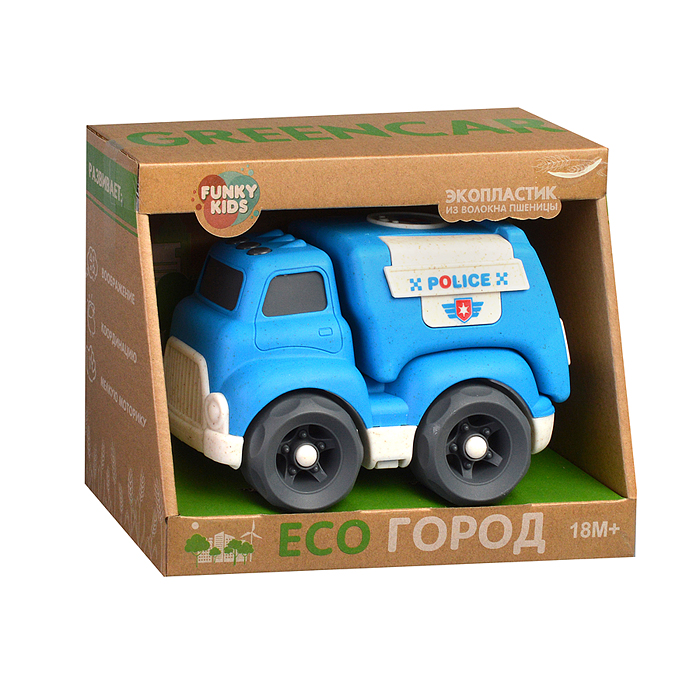 Эко-машинка 18 см, Полиция, синяя  