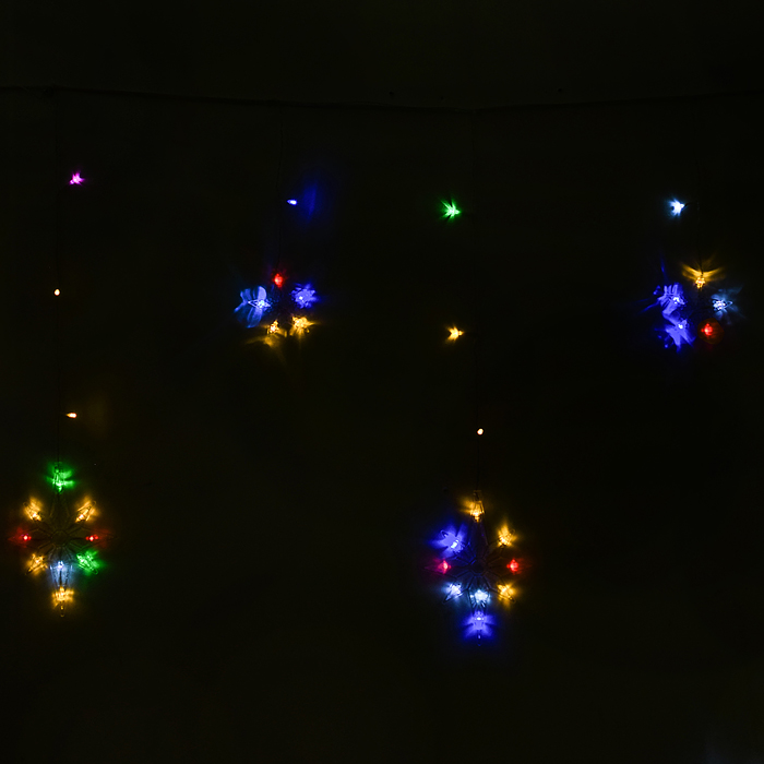 Электрогирлянда-занавес светодиодная "Звезды", цветная