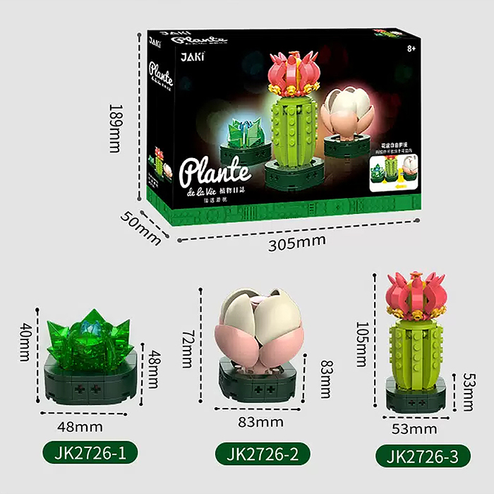 Конструктор JK2726 "Цветок" 239 дет., в коробке