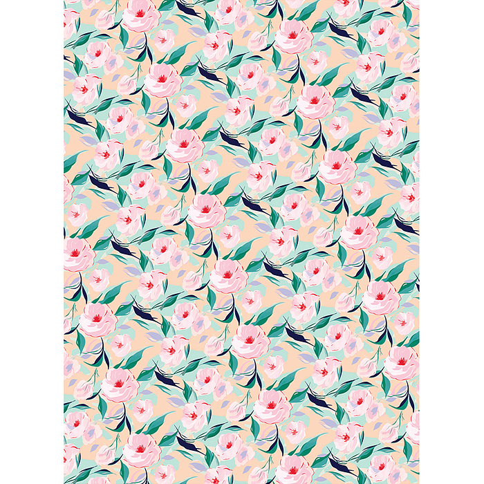 Упаковочная бумага "Floral mood", глянц. 70*100см, 80 г/м2, ассорти, 5 дизайнов