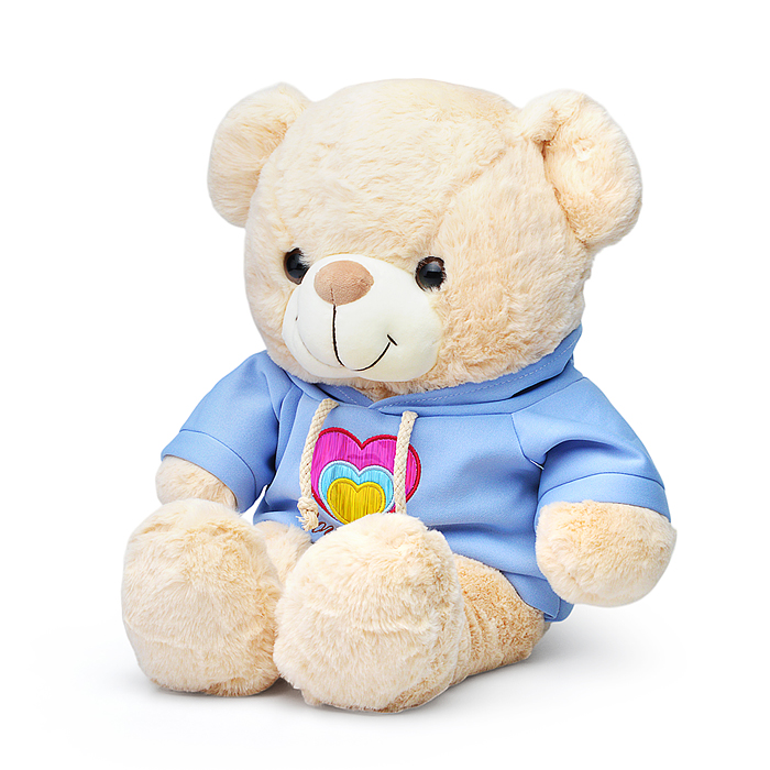 Мягкая игрушка М1247 "Медведь" в кофточке с разноцветным сердечком, 55см