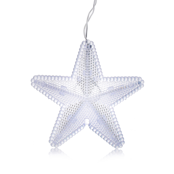 Электрогирлянда-занавес светодиодная "Звездочки", теплый