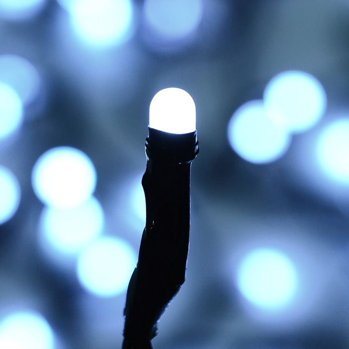 Электрогирлянда светодиодная в катушке 10м., 100 ламп, холодный