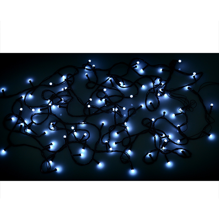 Электрогирлянда светодиодная в катушке 10м., 100 ламп, холодный