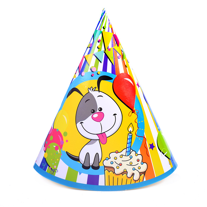 Набор колпаков  6 шт 20 см "Счастливый Шарик"